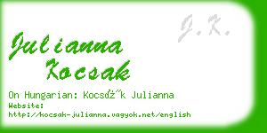 julianna kocsak business card